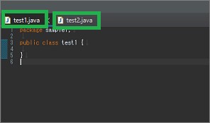 Eclipseのエディターのタブ