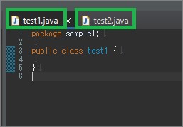 Eclipseのエディタータブ