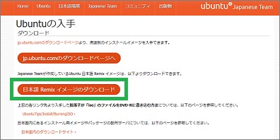 日本語 Remix イメージのダウンロード