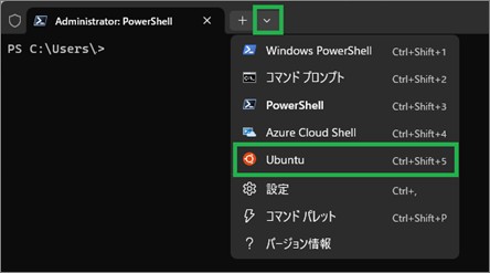 wslのubuntu起動
