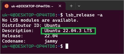 wslのubuntuのバージョン