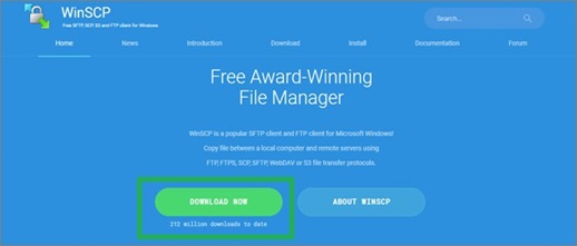 WinScpのダウンロードサイト